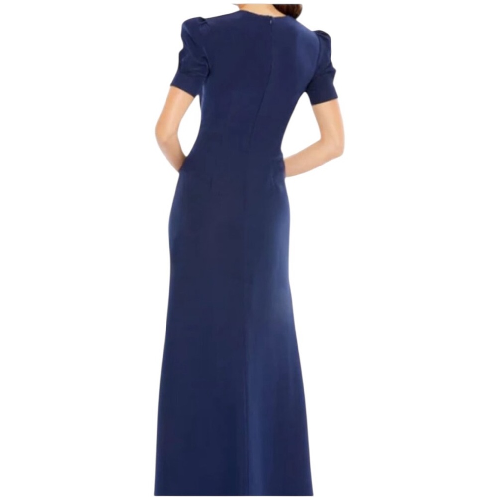 Mac Duggal Style 2630 Navy Cutout Rhinestone Gown NWT - Picture 2 of 5